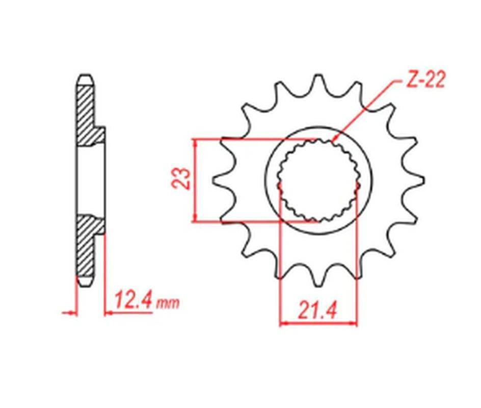 Mtx Parts Zębatka Przednia 2149 15 Yamaha 250 Tricker '06-'08, Ybr 250 '08-