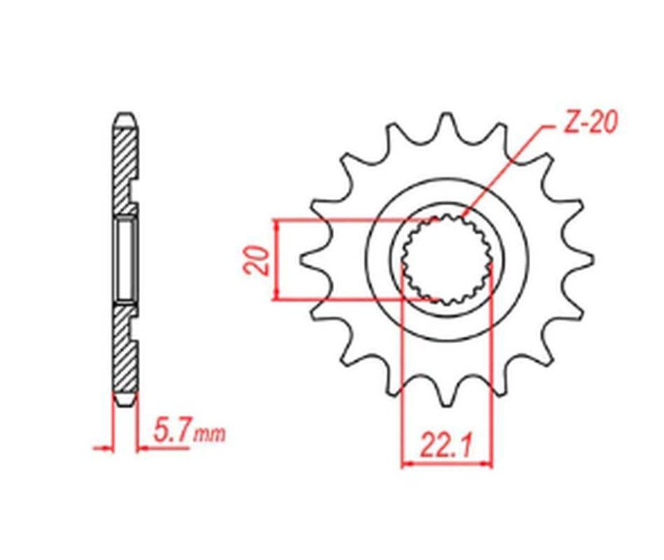 Mtx Parts Zębatka Przednia 2103 12 Yamaha Yzf 250 '01-'17, Wr 250F '01-'17