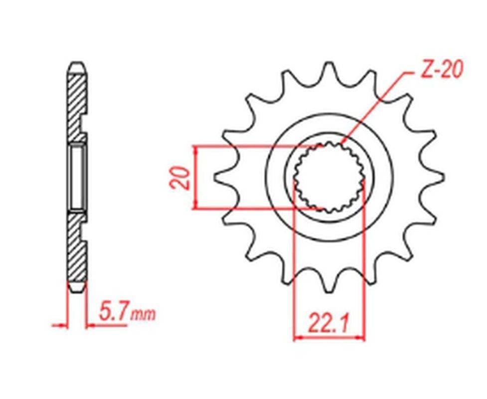 Mtx Parts Zębatka Przednia 2103 13 Yamaha Yzf 250 '01-'17, Wr 250F '01-'17