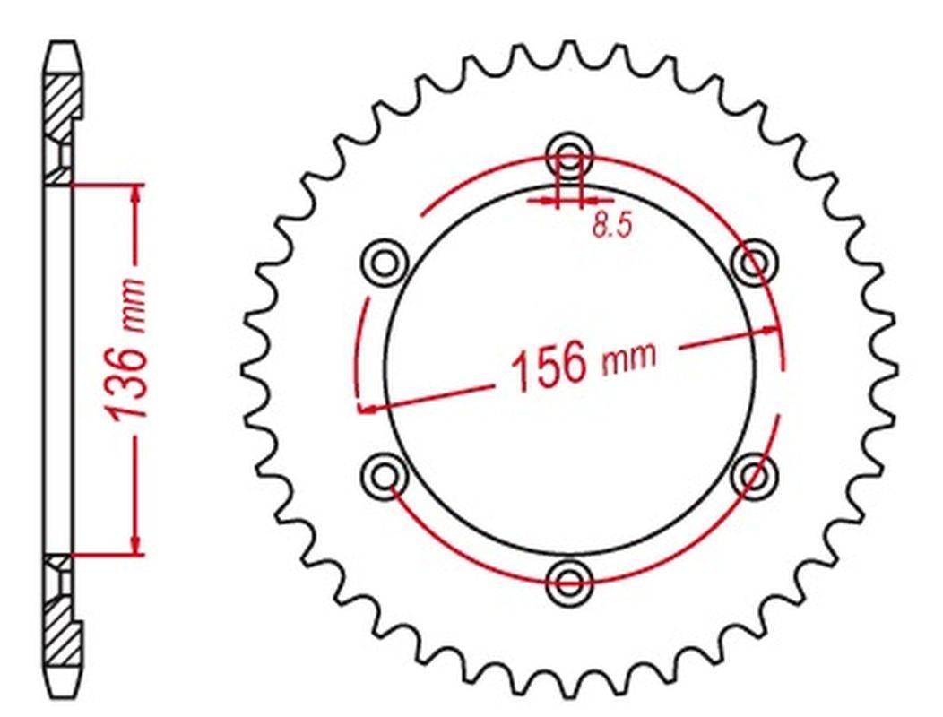 Mtx Parts Zębatka Tylna 4365 43 Suzuki Dr 650 Se '96-'12 Jtr1791.43 Łańc. 5