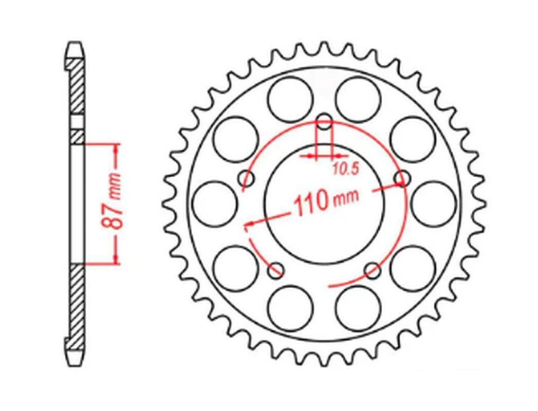 Mtx Parts Zębatka Tylna 828 44 Suzuki Sv 650 99-13 Jtr807.44 Łańc. 525