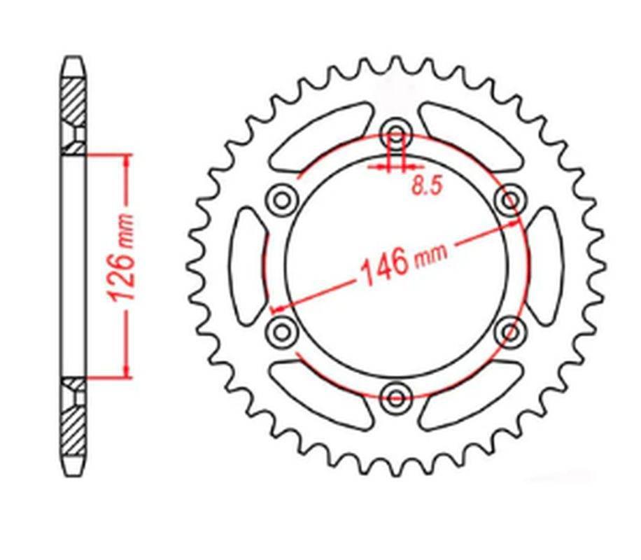Mtx Parts Zębatka Tylna 808 44 Suzuki Rm/Rmz Jtr808.44 Łańc. 520