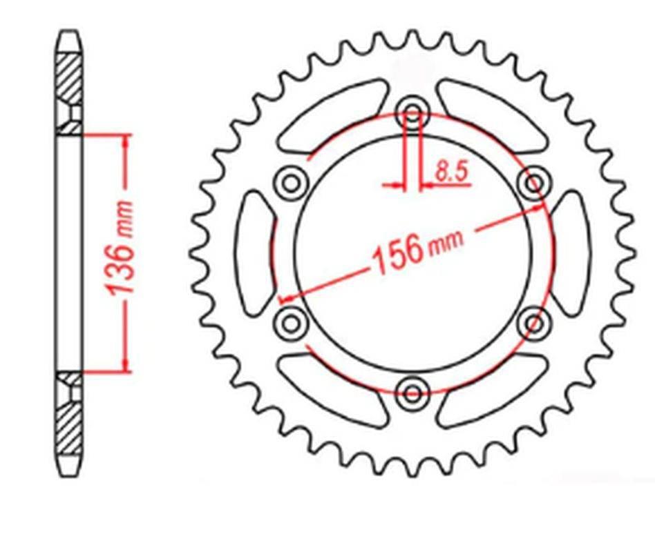 Mtx Parts Zębatka Tylna 702 43 Husqvarna Sm 610 '08-'09, Suzuki Dr350 '90-'
