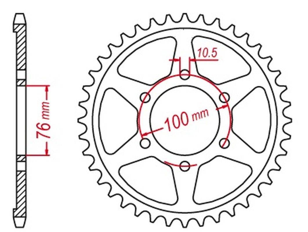 Mtx Parts Zębatka Tylna 816 42 Suzuki Gsxr1100, Gsxr750 '92-'95 Jtr816.42 Ł