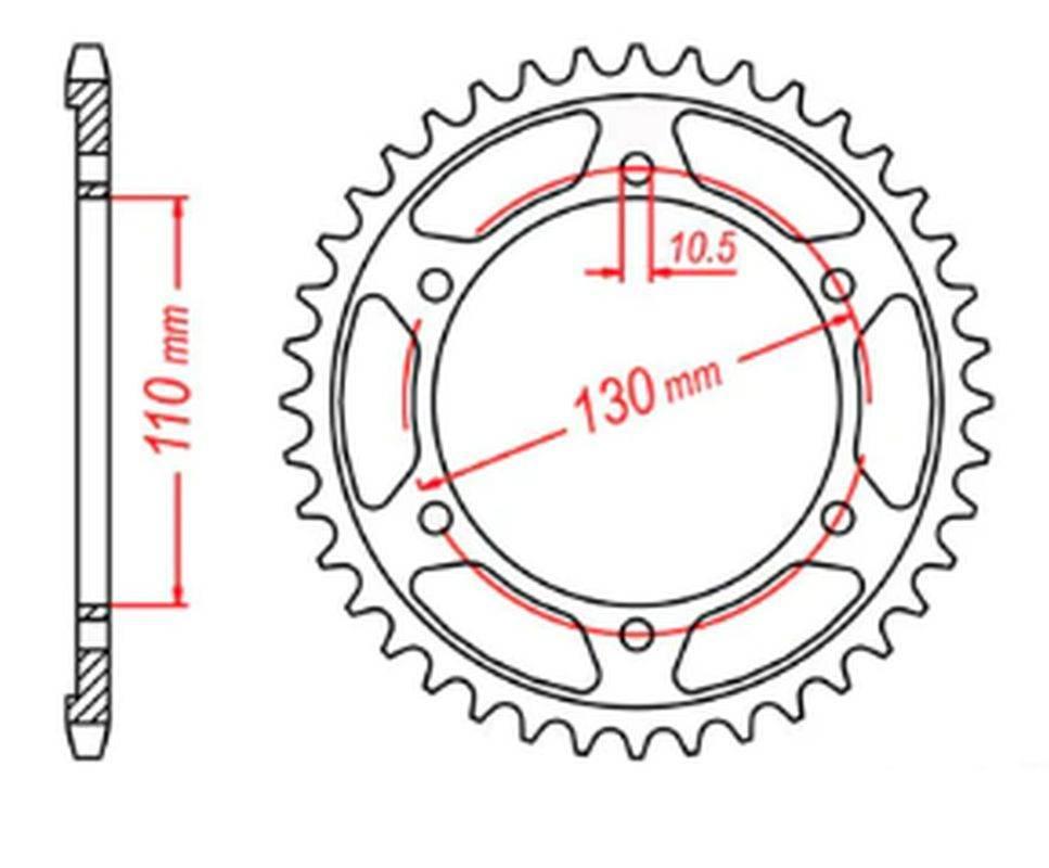 Mtx Parts Zębatka Tylna 4385 46 Yamaha R6 '06-'20, Mt09 '14-'19, Suzuki Gsx