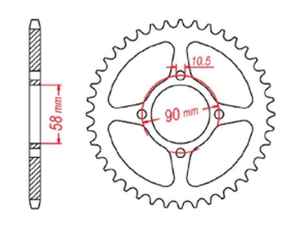 Mtx Parts Zębatka Tylna 4669 45 Honda Cbr 125 '11-17, Cb 125F Glr125 '15-'1