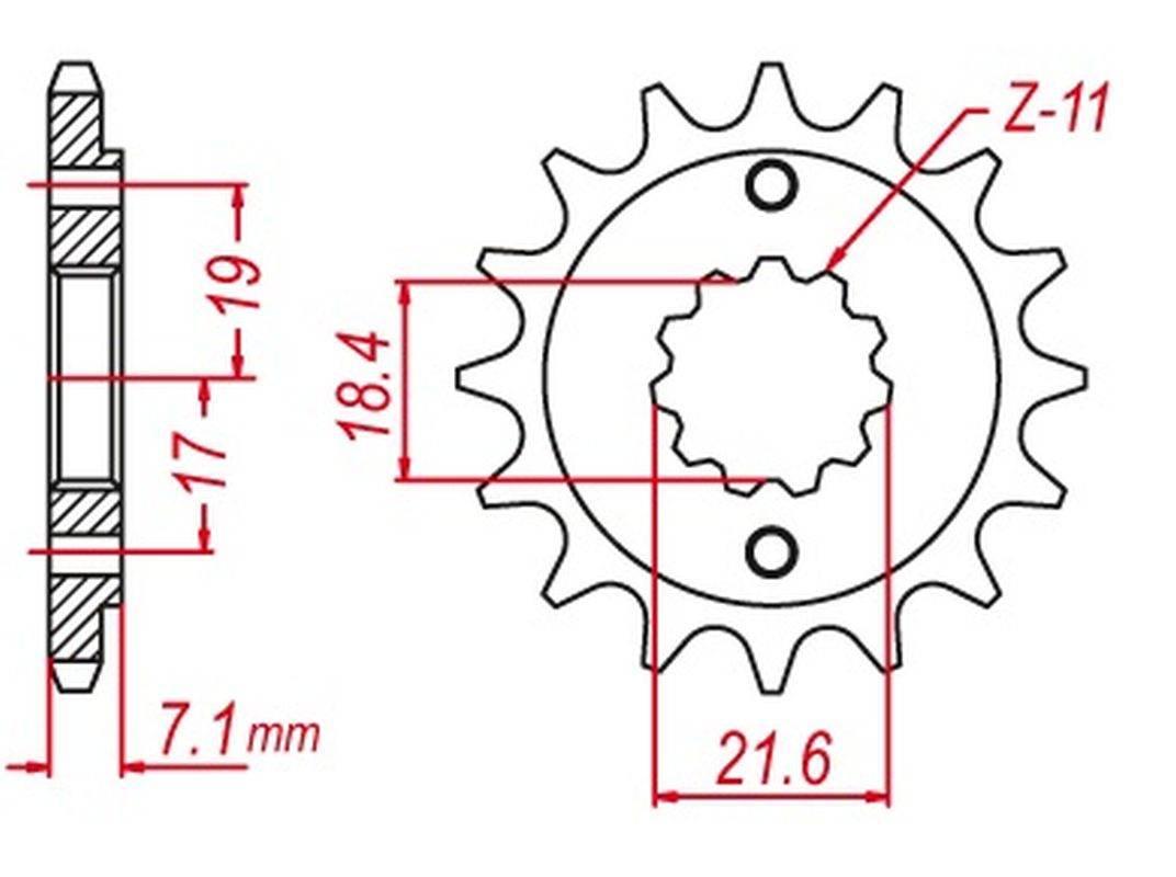 Mtx Parts Zębatka Przednia Hornet 2260 14 2160 14 Suzuki Rmz 450 '13-'20 Sa