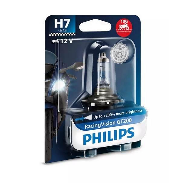 Philips Żarówka Motocyklowa H7 12V 55W Racing Vision Moto +200% Efekt Inten