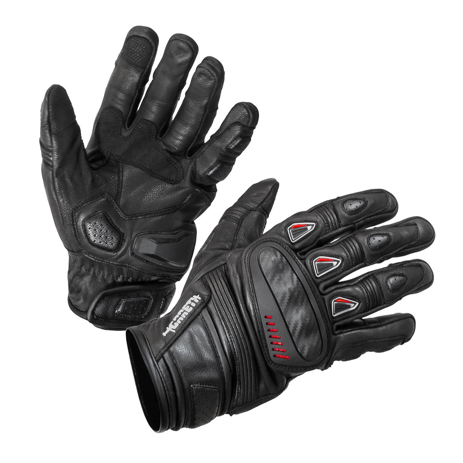 Gareth Rękawice Skórzane Krótkie Model Speed Kolor Czarny Rozmiar M - zdjęcie 4