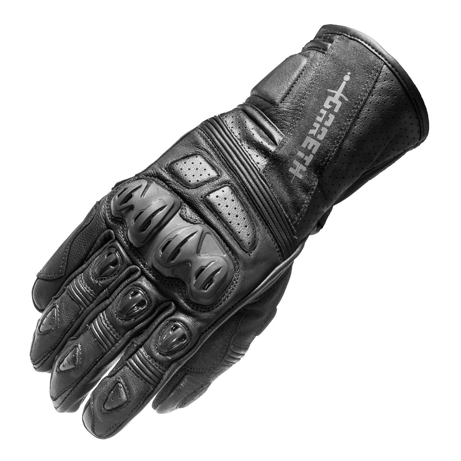 Gareth Rękawice Skórzane Długie Model Touring Kolor Czarny Rozmiar L