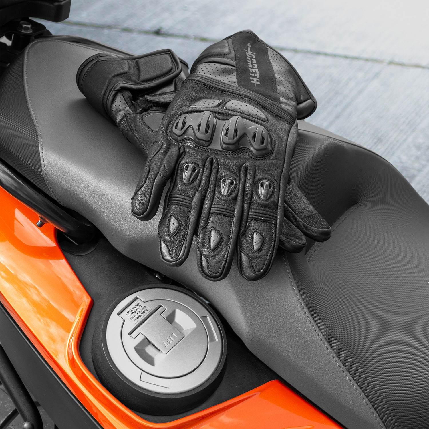 Gareth Rękawice Skórzane Długie Model Touring Kolor Czarny Rozmiar Xl - zdjęcie 4