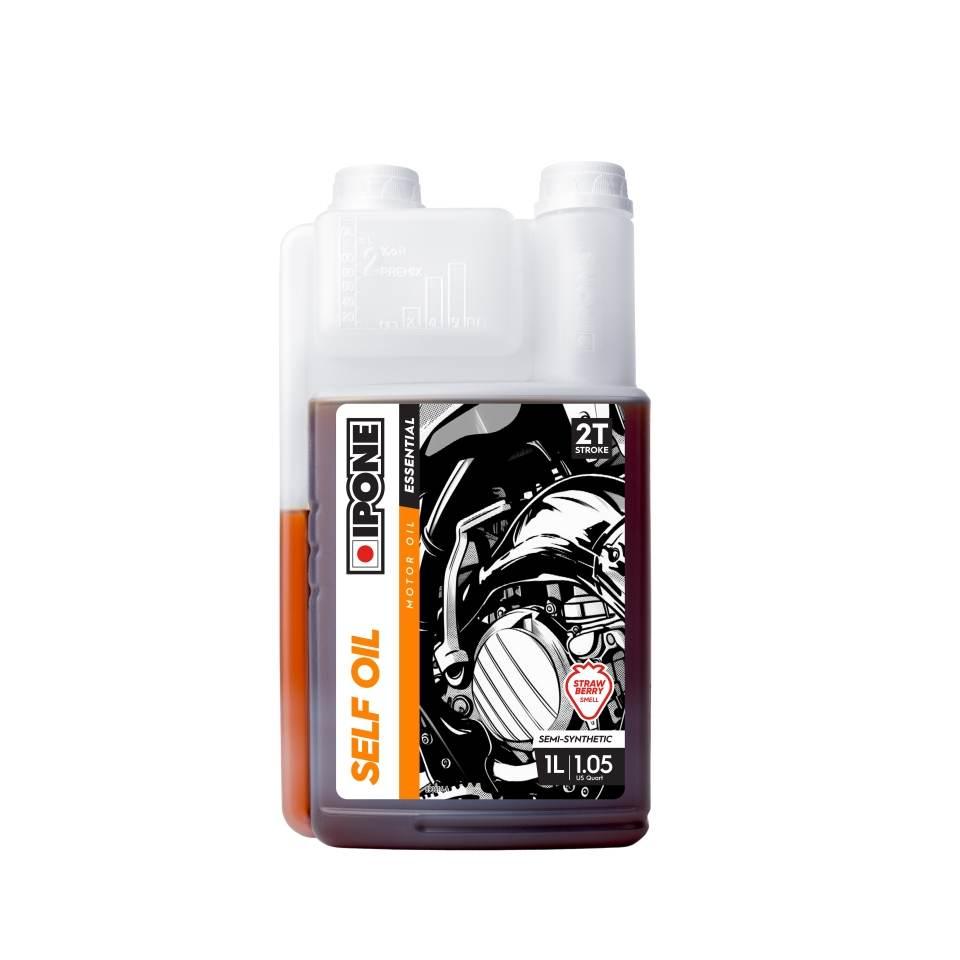 Ipone Self Oil 2T Olej Do Mieszanki Semisyntetyk 1L Truskawka Z Dozownikiem