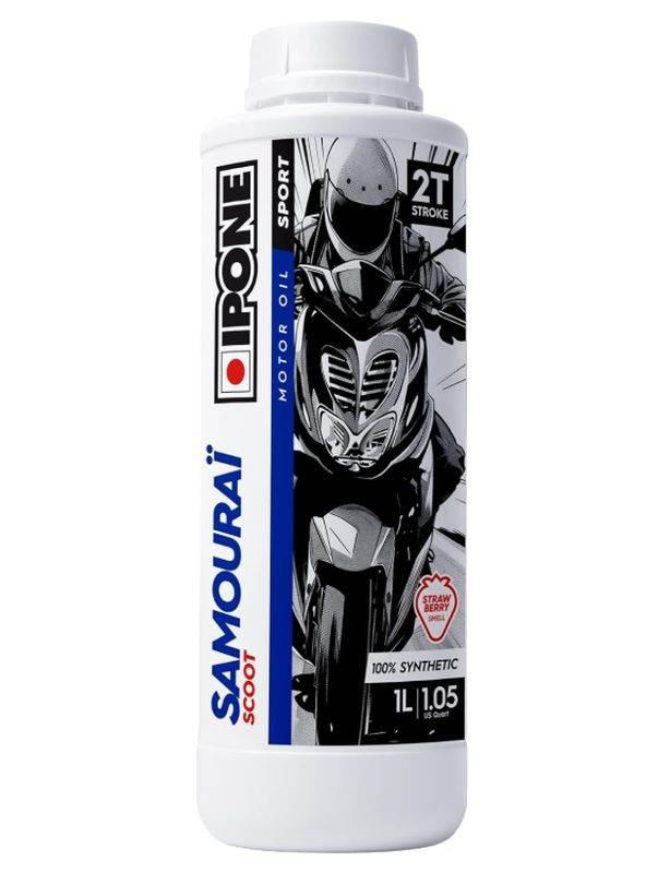Ipone Samourai Scoot 2T Olej Do Mieszanki 100% Synthetic 1L Zapach Truskawk