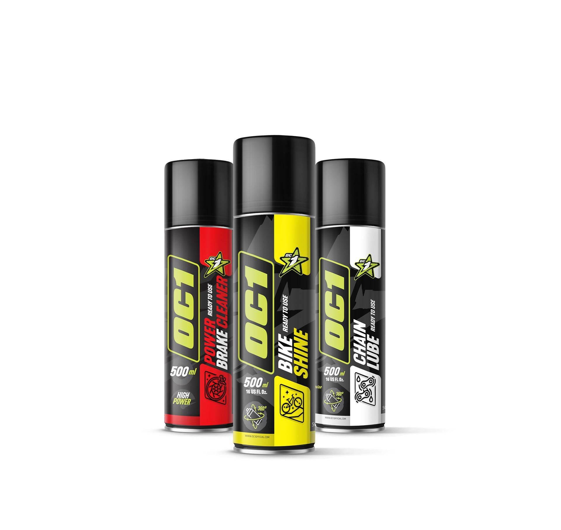 Oc1 Zestaw Areosols Bike Shine 500Ml + Chain Lube 500Ml + Power Brake Clean