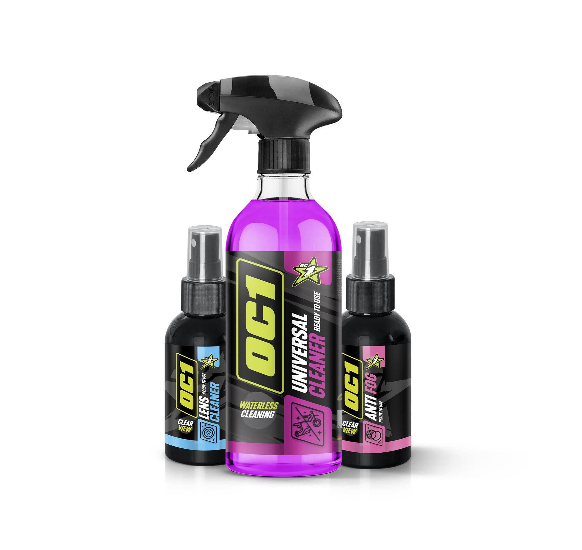 Oc1 Zestaw Helmet & Visior Lens Cleaner 100Ml + Anti Fog 100Ml + Universal