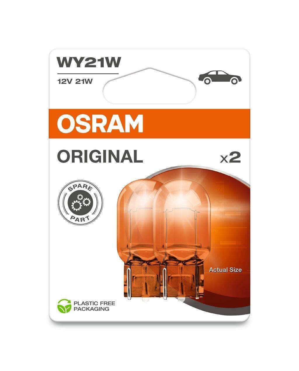Osram Żarówka Wy21W 12V 21W Wx3X16D Pomarańczowa Całoszklana Blister - 2 Sz