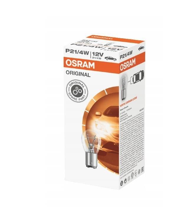Osram Żarówka 12V P21/4W Baz15D 1 Sztuka Białe Szkło