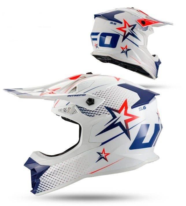 Ufo 2026/01 Kask Intrepid Cross Kolor Biały/Czerwony Rozmiar S Ece 22R06 -