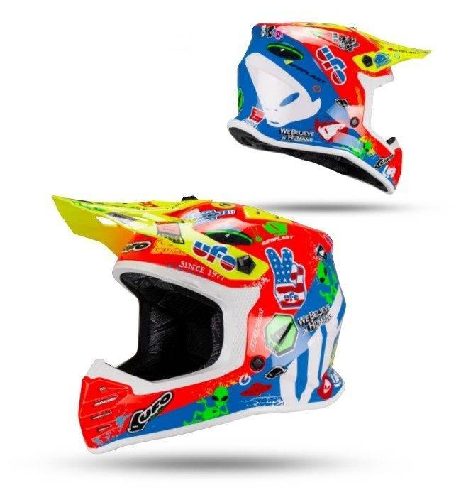 Ufo 2026/01 Kask Korey Cross Dziecięcy Junior Kid Kolor Niebieski/Czerwony/