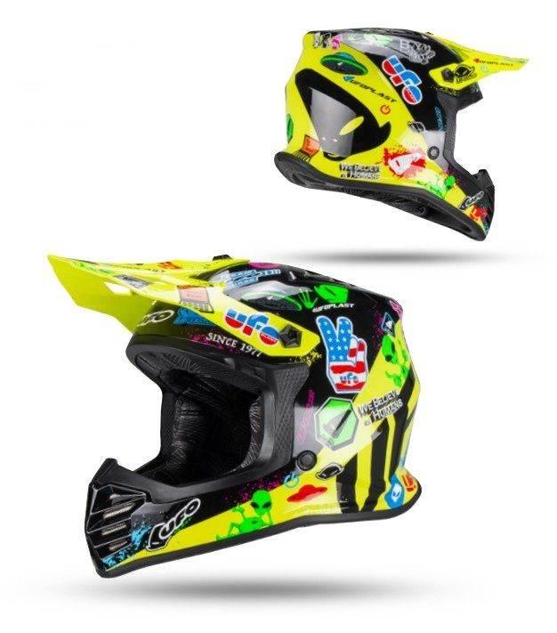 Ufo 2026/01 Kask Korey Cross Dziecięcy Junior Kid Kolor Czarny/Żółty Neon R