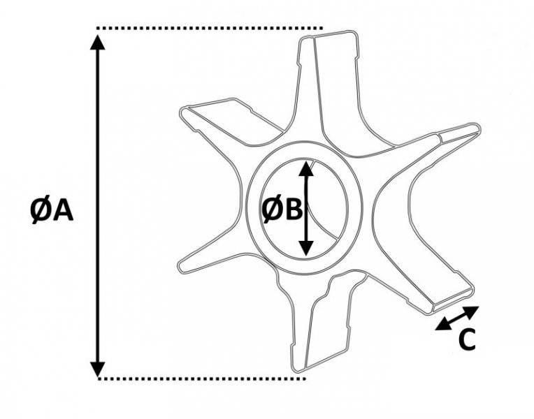 Wirnik pompy wody yamaha marine 694-44352-00 - zdjęcie 2