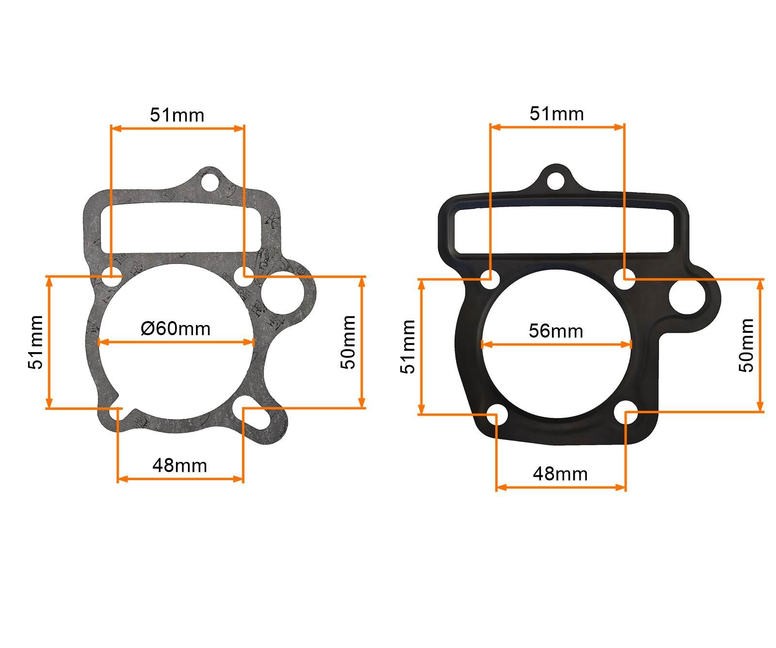 Uszczelka głowicy i cylindra pitbike mrf yx140 56mm 1p56fmj - zdjęcie 2