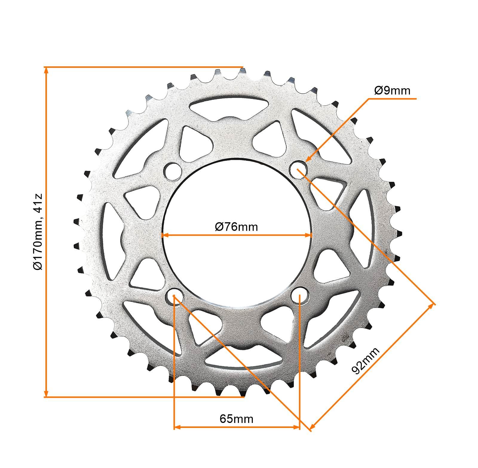 Zębatka tył 428-41z fi-76mm pitbike mrf 140 kayo 140 cross 110/125 honda crf50 - zdjęcie 2