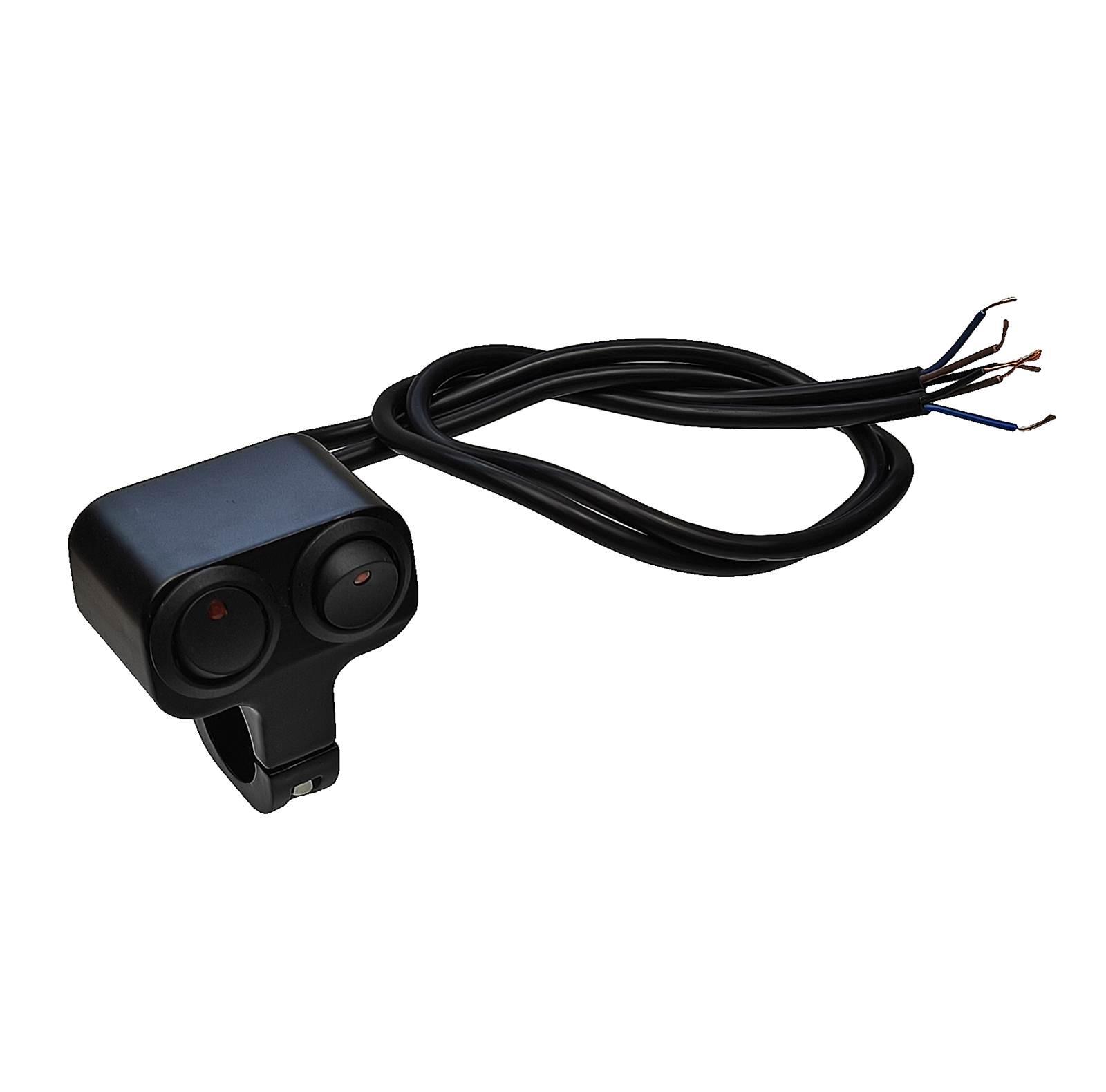 Przełącznik włącznik uniwersalny podwójny z podświetleniem motocykl skuter