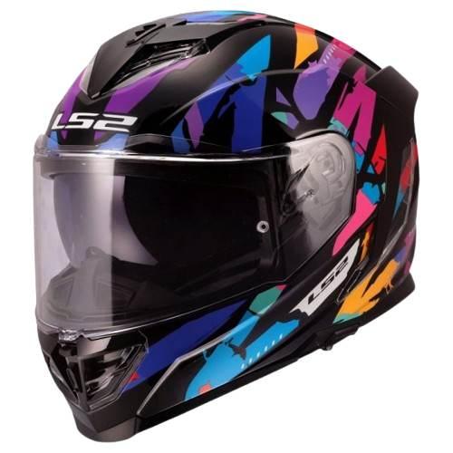 Kask Ls2 Ff818 Storm Iii Kaos Black PurBlue Xs