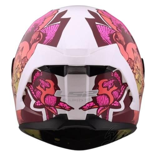 Kask Ls2 Ff820 Rapid Iii Poppies Ii White Pink Xxs - zdjęcie 2