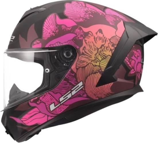 Kask Ls2 Ff820 Rapid Iii Poppies Ii Black Pink Xs