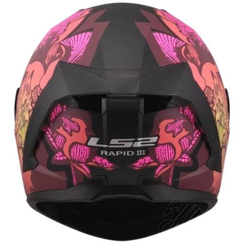 Kask Ls2 Ff820 Rapid Iii Poppies Ii Black Pink M - zdjęcie 2
