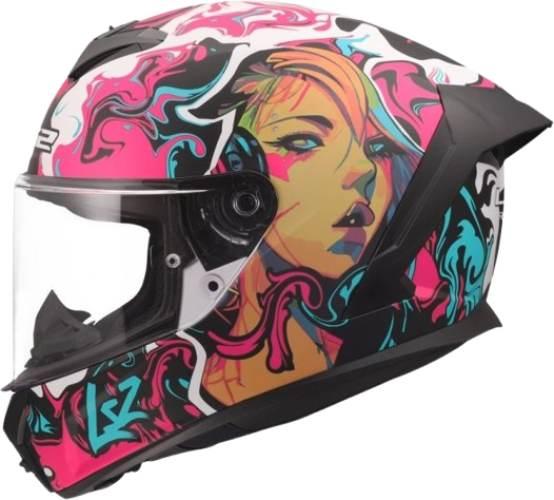 Kask Ls2 Ff820 Rapid Iii Cyberg Purple Cyan Xs