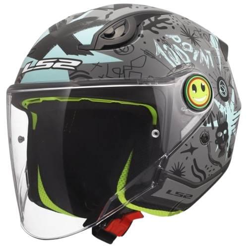Kask Ls2 Of622 Funny Ii Scribble Grey Blue M