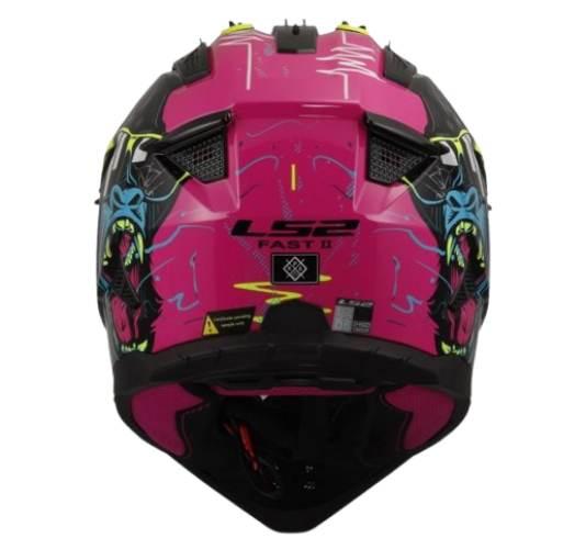 Kask Ls2 Mx708 Fast Ii Gorilla Purple H-V Yel M - zdjęcie 2