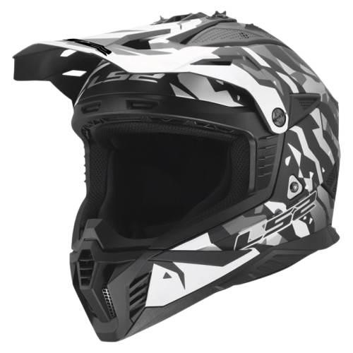 Kask Ls2 Mx708 Fast Ii Grotesk Black Grey Xs