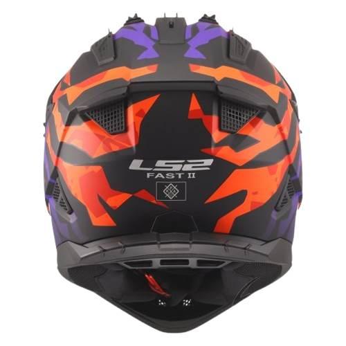 Kask Ls2 Mx708 Fast Ii Grotesk Purple Orange Xs - zdjęcie 2