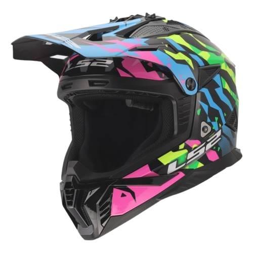 Kask Ls2 Mx708 Fast Ii Grotesk Blue Pink Green M