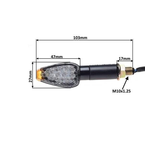 Kierunkowskaz Czarny Biały Klosz Led | AM13315 - zdjęcie 2