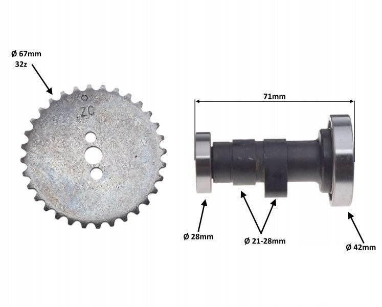 Wałek Rozrządu Z40 Tuning Silnik Yx140 | PTB00812 - zdjęcie 2