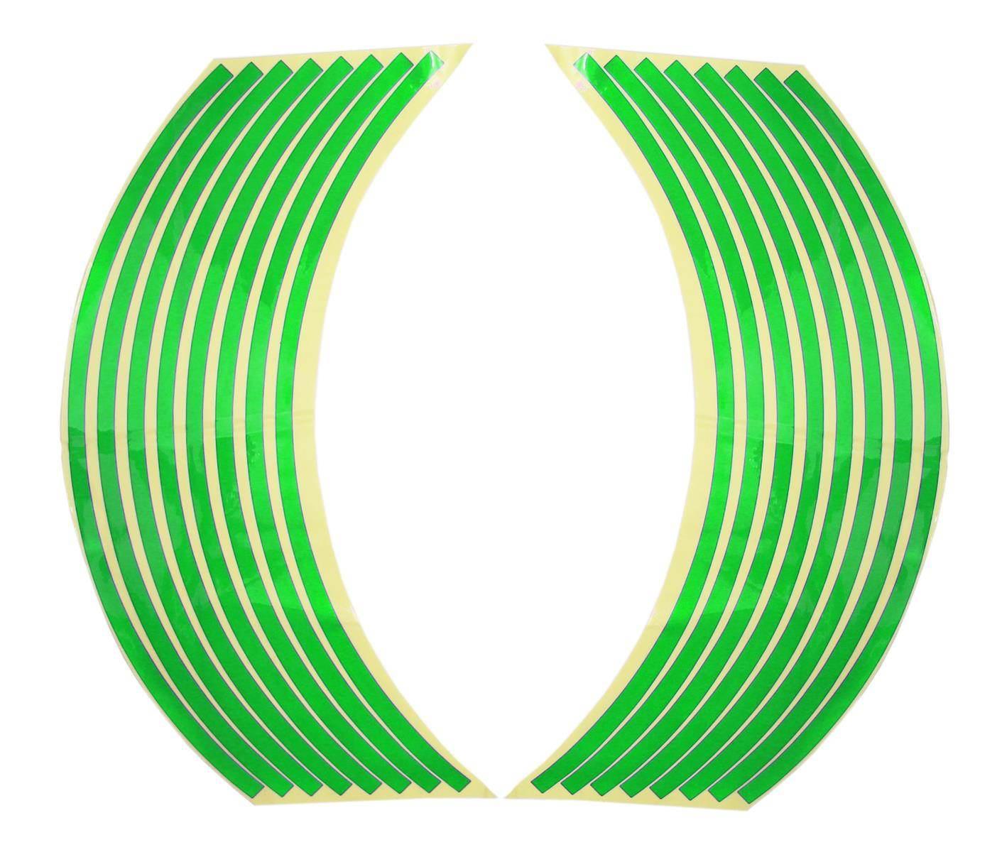 Naklejki odblaskowe na obręcze kół zielone oxf-43621 kpl ox