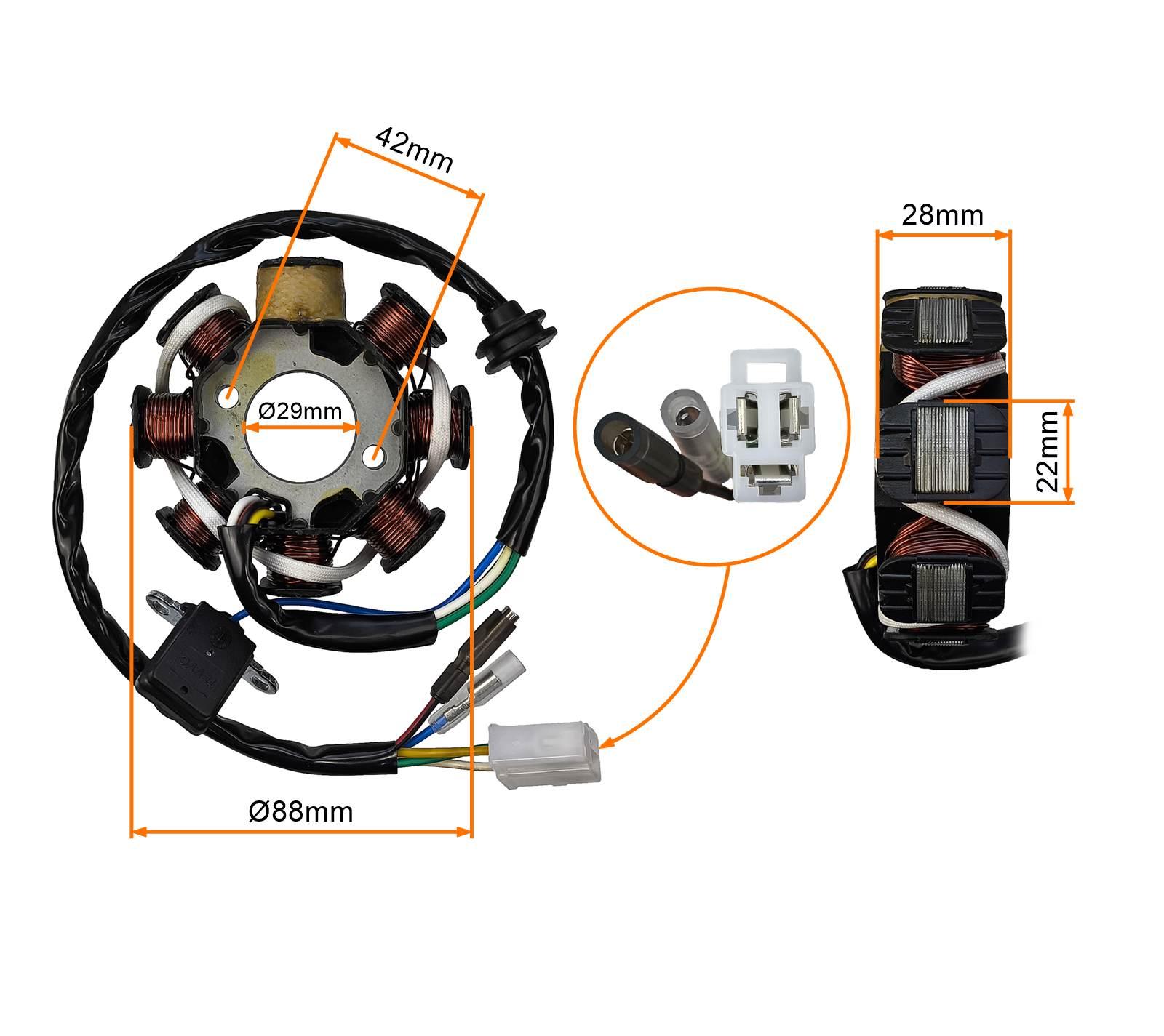 Cewki Iskrownika Stator 8-Zwojowe 1 Nieuzw 3p Motogeneric - zdjęcie 4