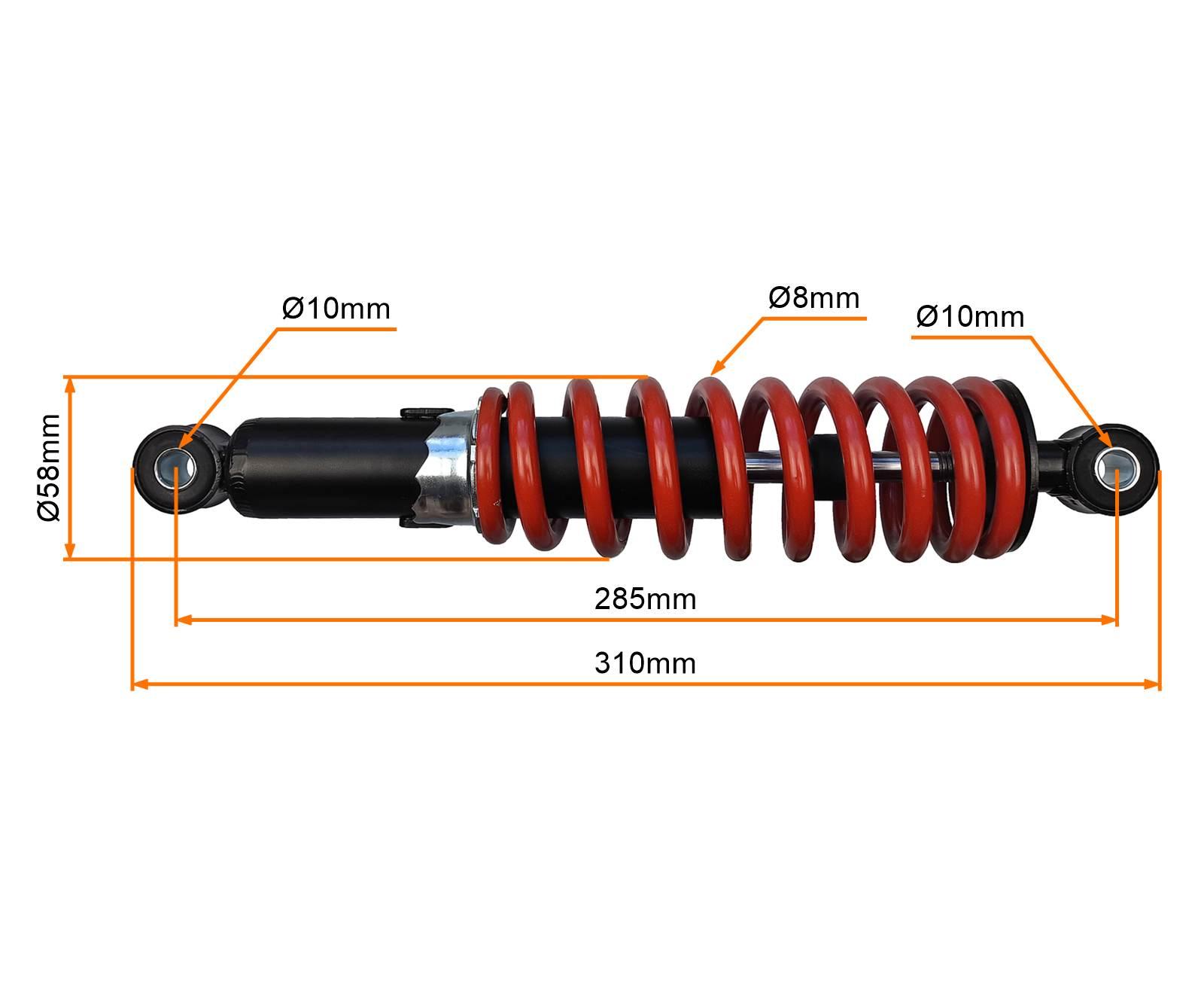 Amortyzator Tył Dł 28,5cm Atv 150 Czerwony Motogeneric - zdjęcie 3