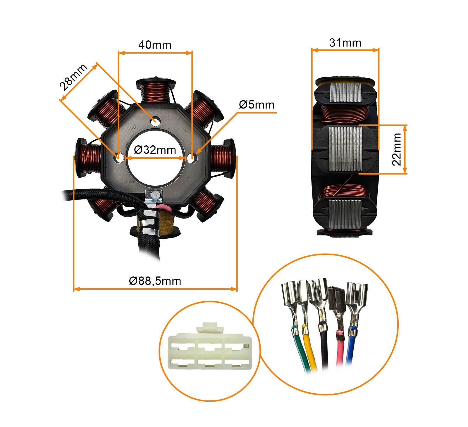 Cewki Iskrownika Stator 8-Zwojowe Cb 250ccm Zs 1 MotoGeneric - zdjęcie 4
