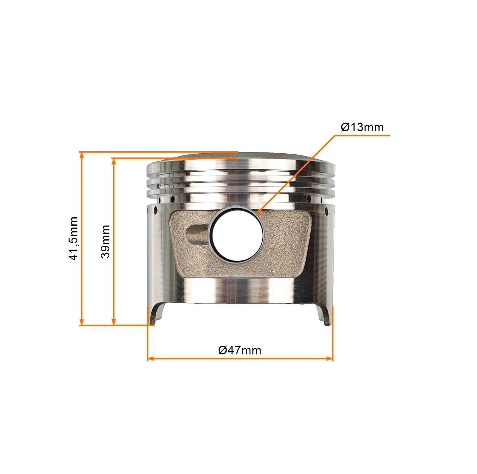 Tłok Romet Zetka 70cc 47mm Sworzeń 13mm Motogeneric - zdjęcie 3