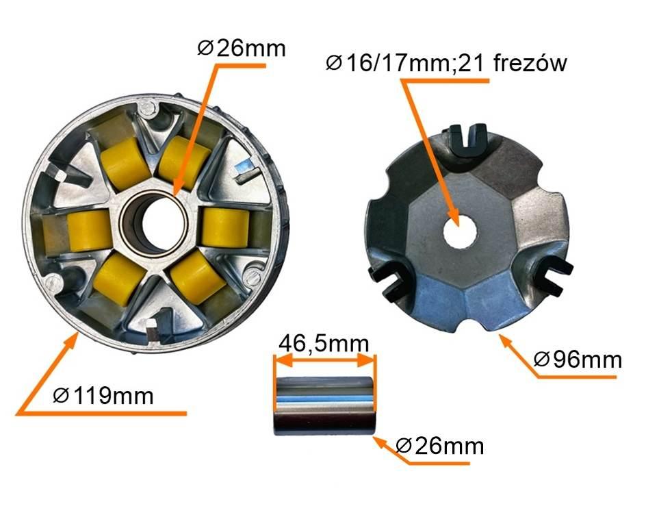 Wariator Sprzęgło Kpl Piaggio 125-150ccm 10,5g MotoGeneric - zdjęcie 2