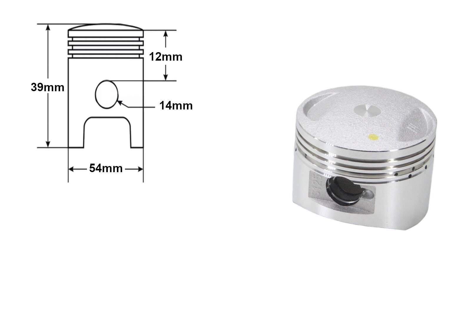 Tłok Atv 125 54Mm Pin 14Mm Kpl. Bri - zdjęcie 2