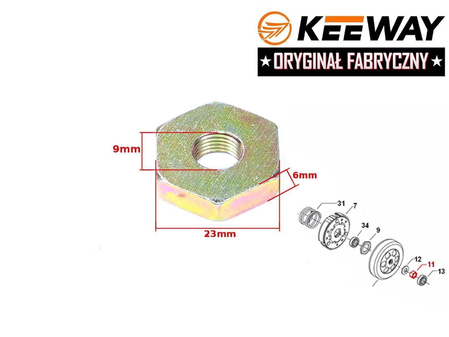 Nakrętka Dzwonu Sprzęgła Keeway Hurricane M10X1 Oryginał
