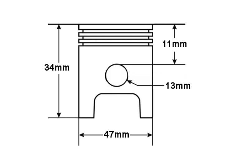 Tłok Gy6-80 47Mm Taiwan Nie Kompletny - zdjęcie 2