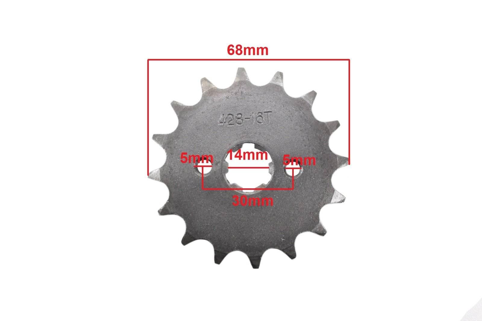 Zębatka Przód 428-16Z 14X17Mm Atv Cross 110/125 Bri - zdjęcie 2